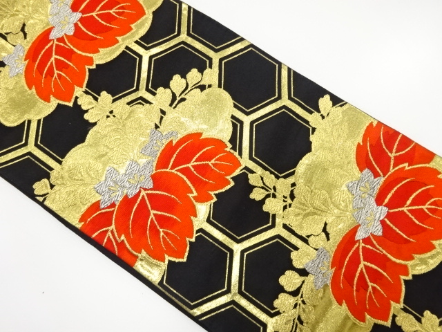 アンティーク　雲に桐模様織り出し袋帯(着用可)